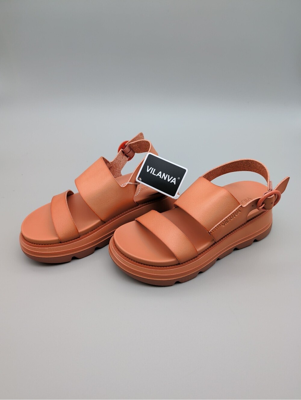 Vilanva Women's Platform Sandals in Peach Size US 7